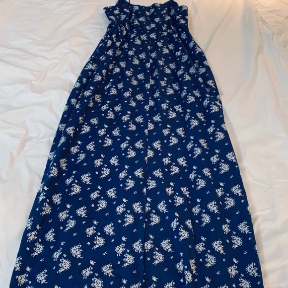 J. Crew Factory Blue and White Cotton Maxi Sun Dress Size 2 - Picture 7 of 12